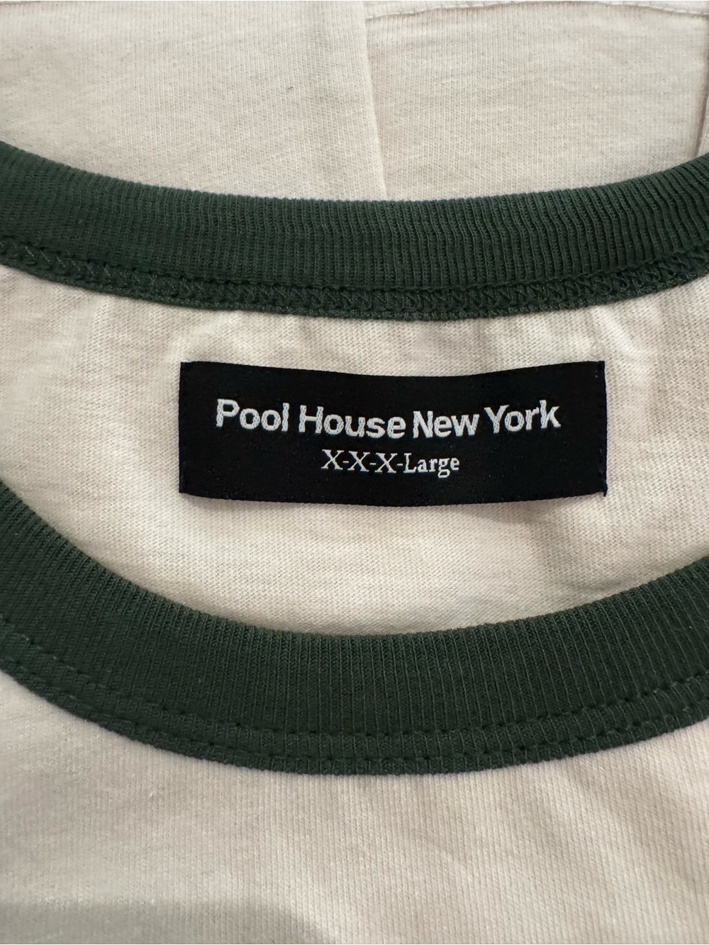 Pool House | Diego Muscle Ringer Tee | Cream & Green | XXXL | NWOT